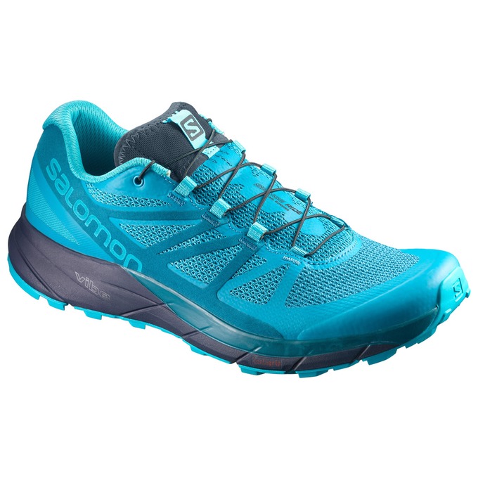 Zapatillas Trail Running Salomon Mujer Azules - Salomon Argentina SENSE RIDE W ,409357-UCA